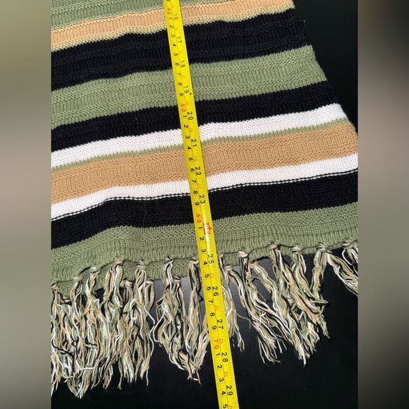 Hearts of Palm Women’s Petite Small Fall Striped Fringe Knit Sweater EUC - Picture 7 of 7